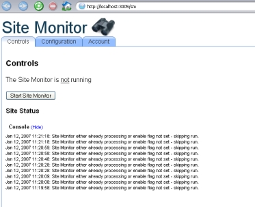 ruby site monitor interface