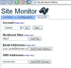 site monitor control panel